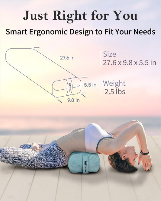 Tumaz Yoga Bolster Set, Rectangular Yoga Bolster with Washable Cover