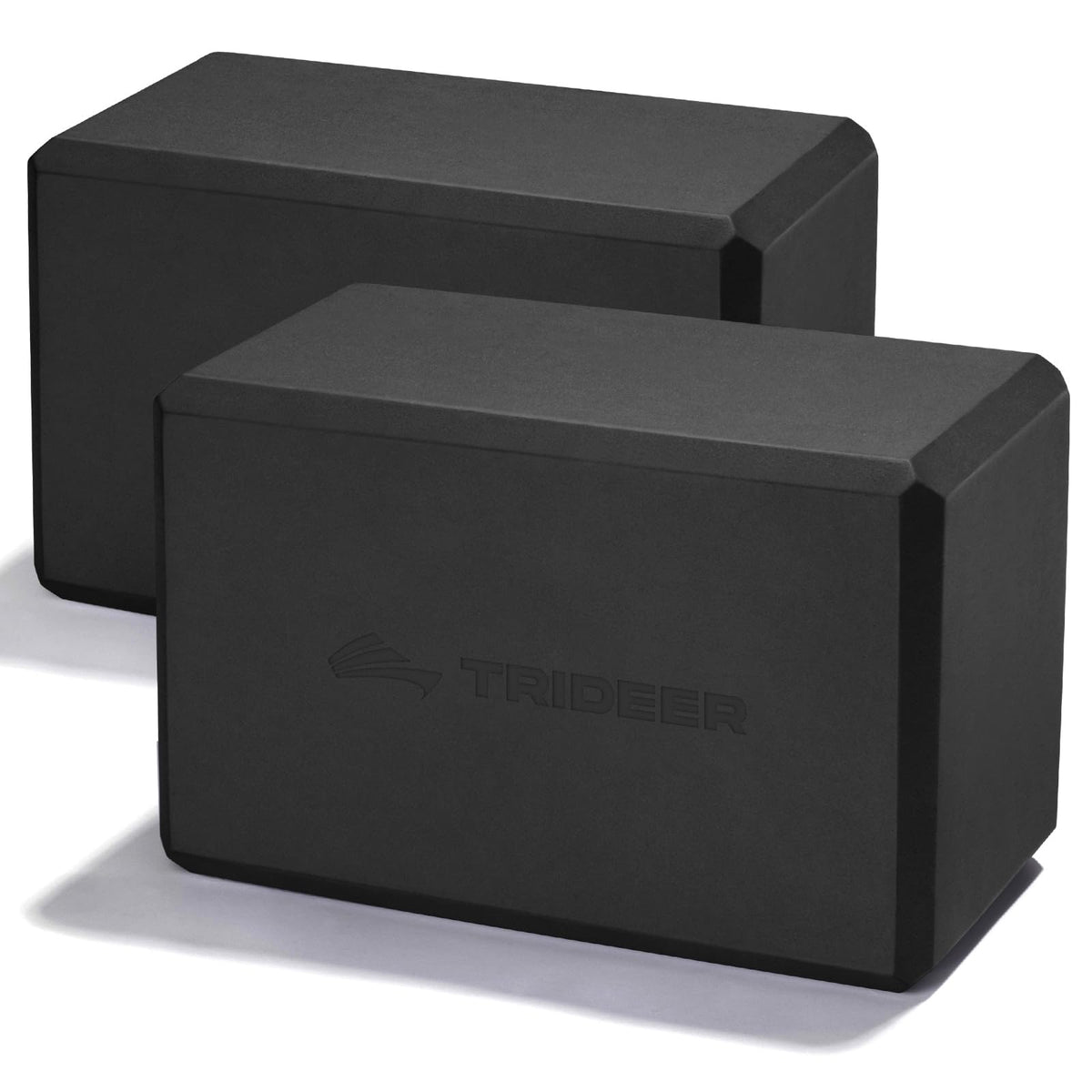 Trideer Yoga Blocks 2 Pack, Soft Non-Slip Foam Blocks with Beveled Edges for Alignment and Stretching in Yoga, Pilates, and Dance - Supportive, Lightweight, Odor Resistant, Latex-Free