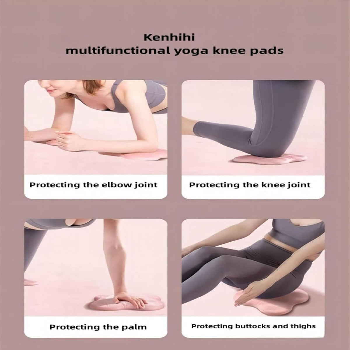 Yoga Knee Guards (Set of 2) - Male and Female Yoga Props and Accessories for Fitness, Travel, Meditation, Kneeling, Balance, Floor, Pilates Pads for Knee and Elbow