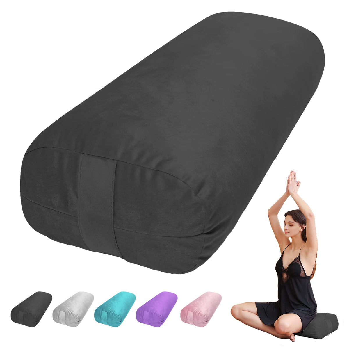 Yoga Bolster Pillow for Restorative & Yin Yoga, Meditation Cushion