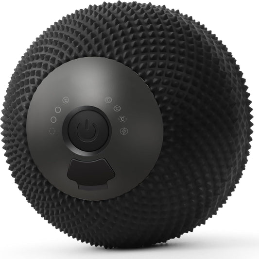 HODEMI Vibrating Massage Ball with Heat & Smart Memory, Deep Tissue Massage Ball for Sports Recovery, Muscle Relaxation & Myofascial Release, 7 Modes for Home & Gym Use (Black)