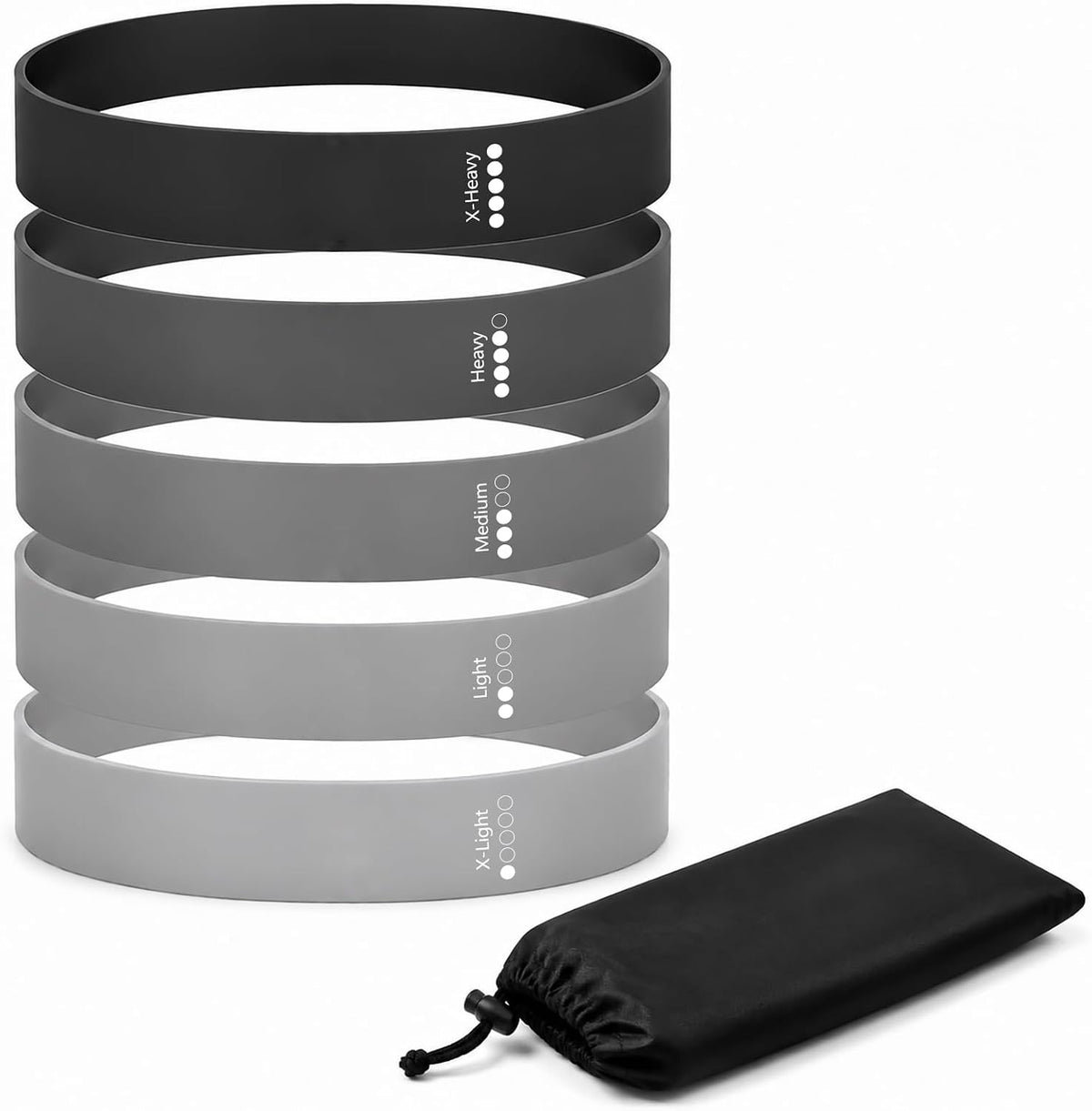 Resistance Bands Set, 5 Mini Loop Exercise Bands with X-Light to X-Heavy Resistance for Full-Body Workouts, Pilates, Stretching, Strength Training, Home Gym and Travel, TPE Fitness Bands