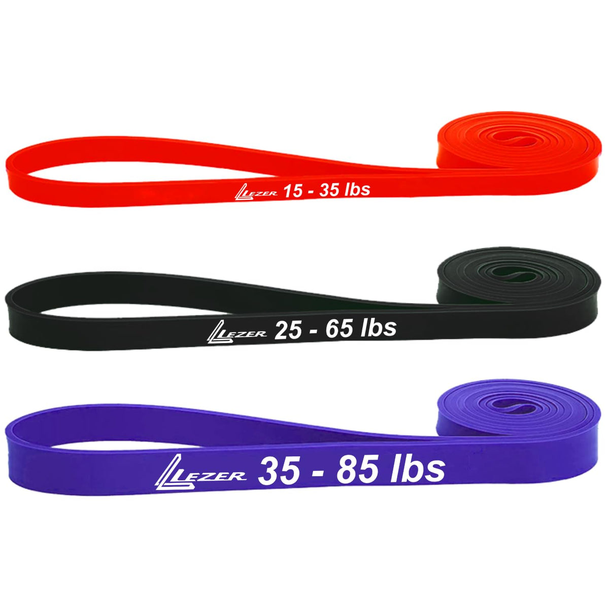 LEZER Resistance Bands - Pull Up Bands for Home Gym Fitness, Stretching, Physical Therapy & Training - Includes Instruction