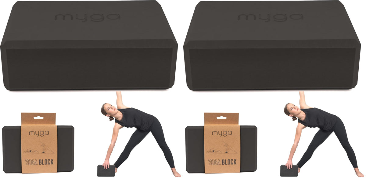 MYGA Yoga Block,Lightweight EVA Foam Yoga Brick,High Density Non-Slip Block for Yoga Poses, Pilates, Balance and Flexibility