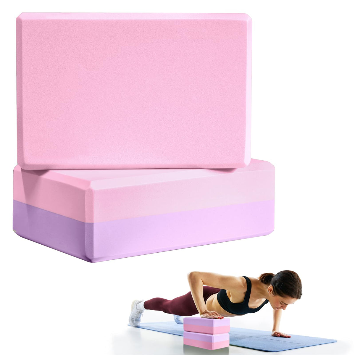 Septo 2 Pcs Yoga Blocks, 9x6x3 Inch Foam Blocks for Pilates