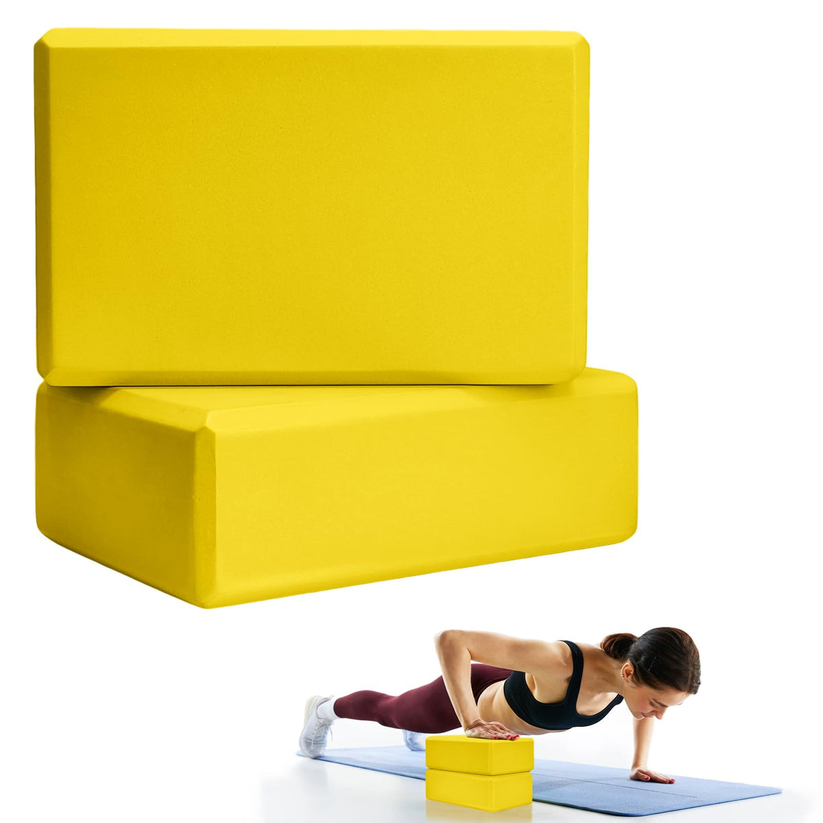 Septo 2 Pcs Yoga Blocks, 9x6x3 Inch Foam Blocks for Pilates
