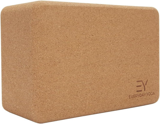 Everyday Yoga Premium Cork Block, Natural Cork, 3in/4in/5in Thick, 1 Block