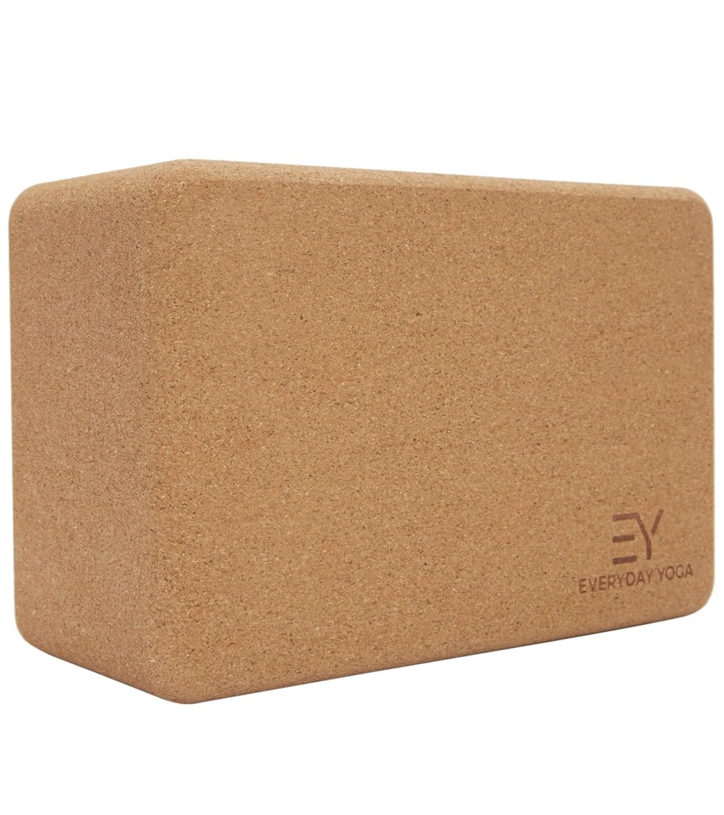 Everyday Yoga Premium Cork Block, Natural Cork, 3in/4in/5in Thick, 1 Block