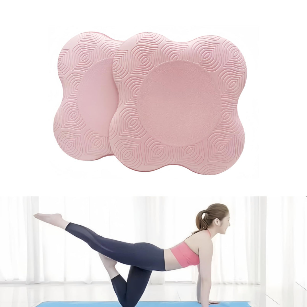 Yoga Knee Guards (Set of 2) - Male and Female Yoga Props and Accessories for Fitness, Travel, Meditation, Kneeling, Balance, Floor, Pilates Pads for Knee and Elbow