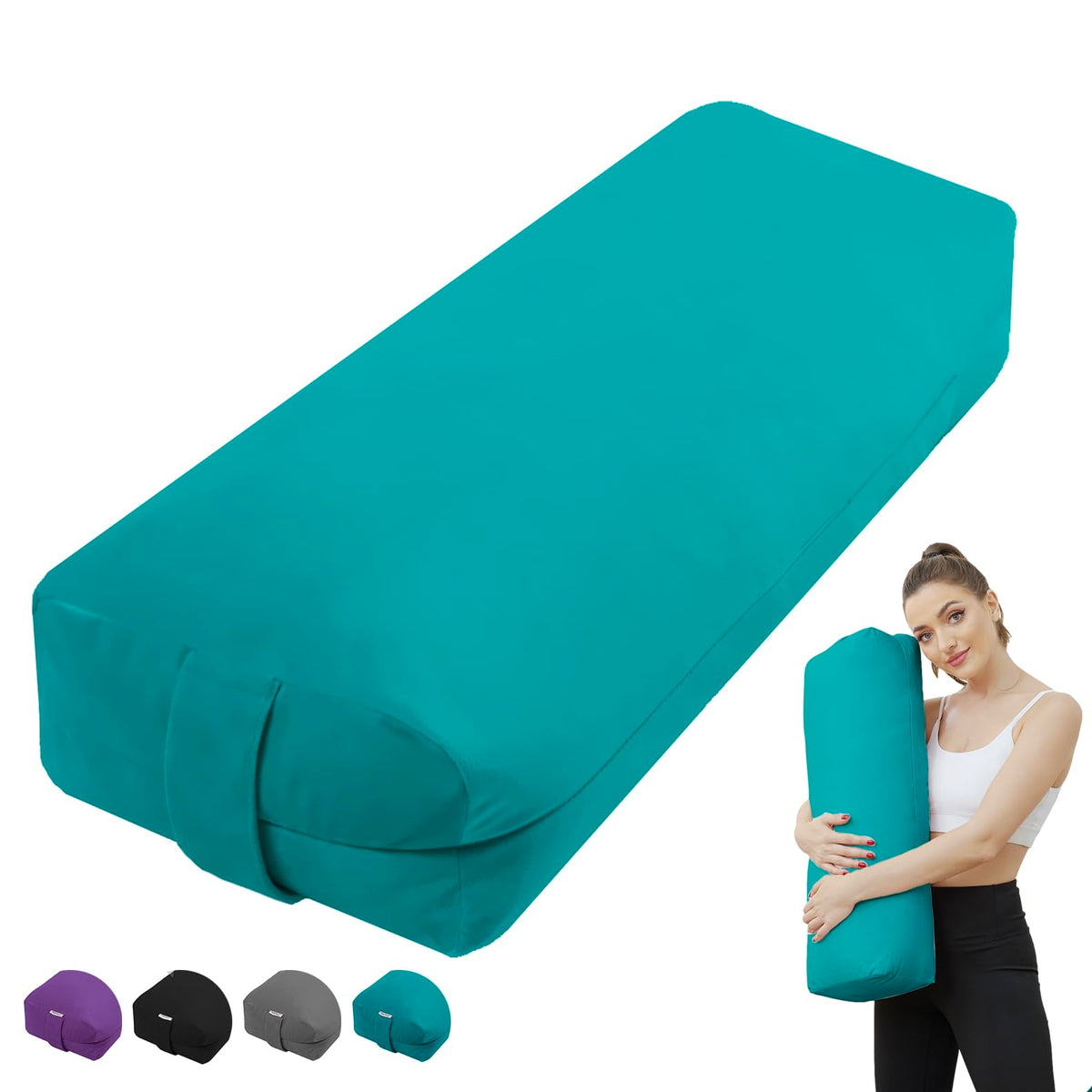 Rectangular Yoga Bolster Pillow for Restorative Yoga