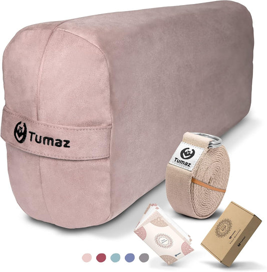 Tumaz Yoga Bolster Set, Rectangular Yoga Bolster with Washable Cover