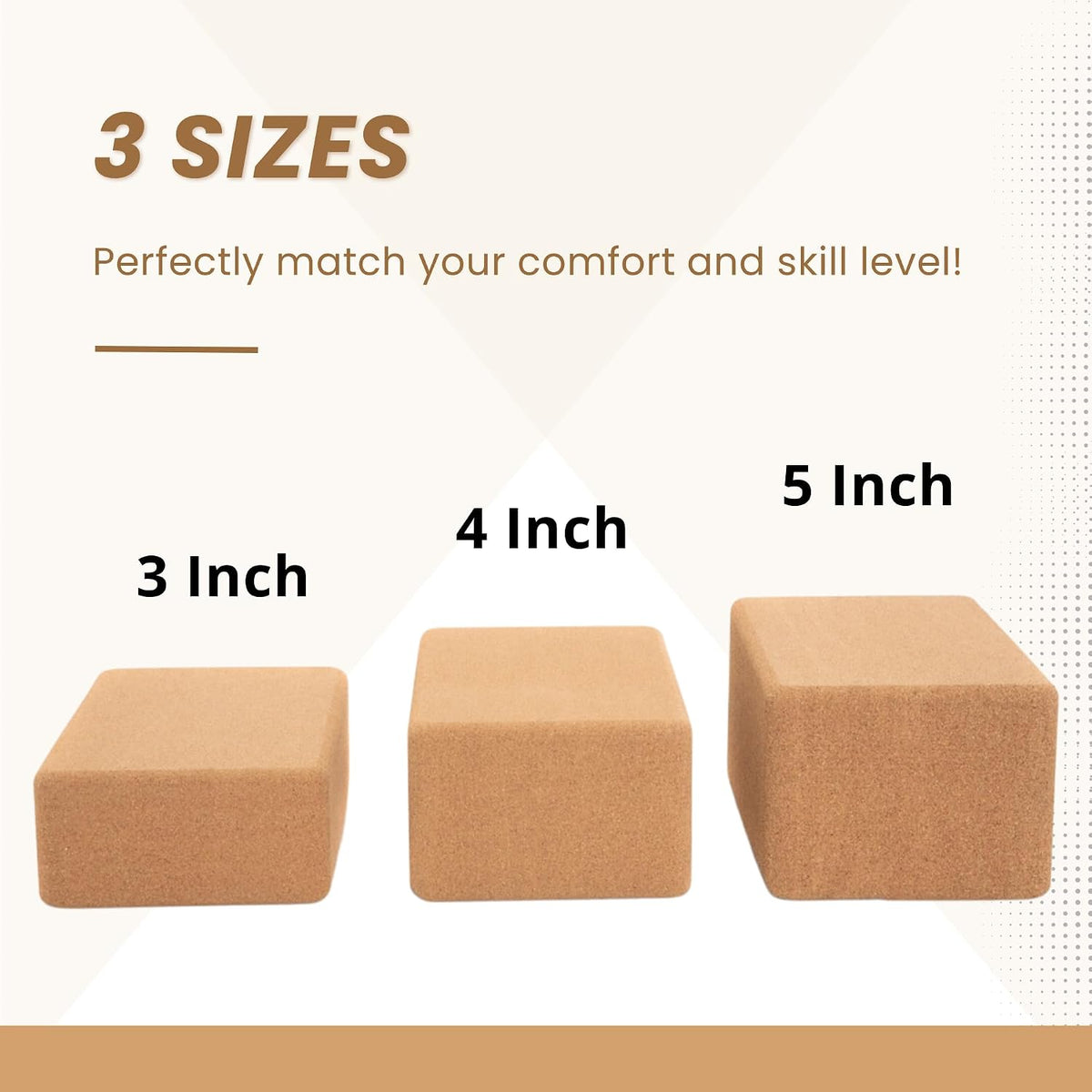 Everyday Yoga Premium Cork Block, Natural Cork, 3in/4in/5in Thick, 1 Block