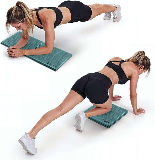 Yoga Knee Pad Cushion Exercise Knee Pad Folding, 1/2" Thick 24"x12" Eliminate Pain During Yoga or Exercise Workout– Extra Thick Padding& Support for Yoga Pilates, Fitness Exercise