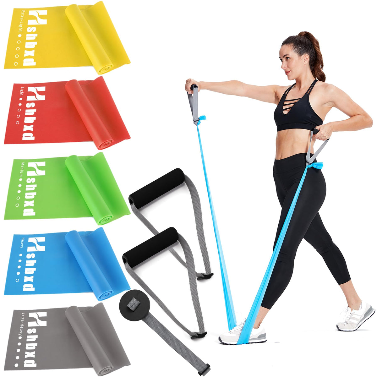Resistance Bands Set for Physical Therapy, Rehab, Yoga and Pilates