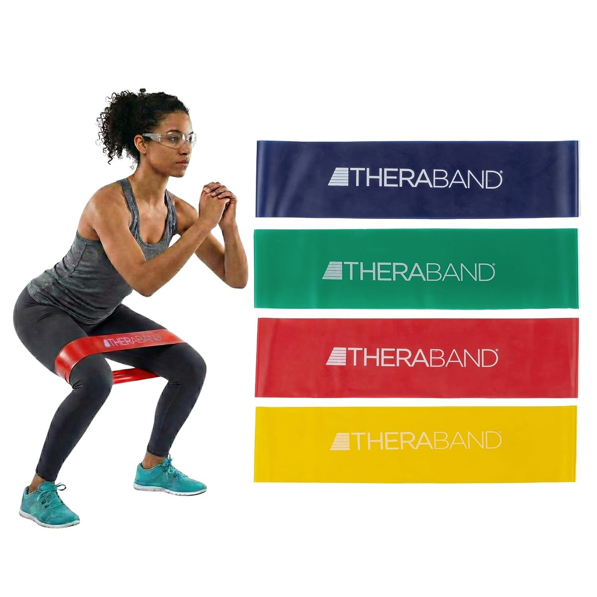 THERABAND Resistance Band Loop Set, 12", Exercise, Workout, Therapy