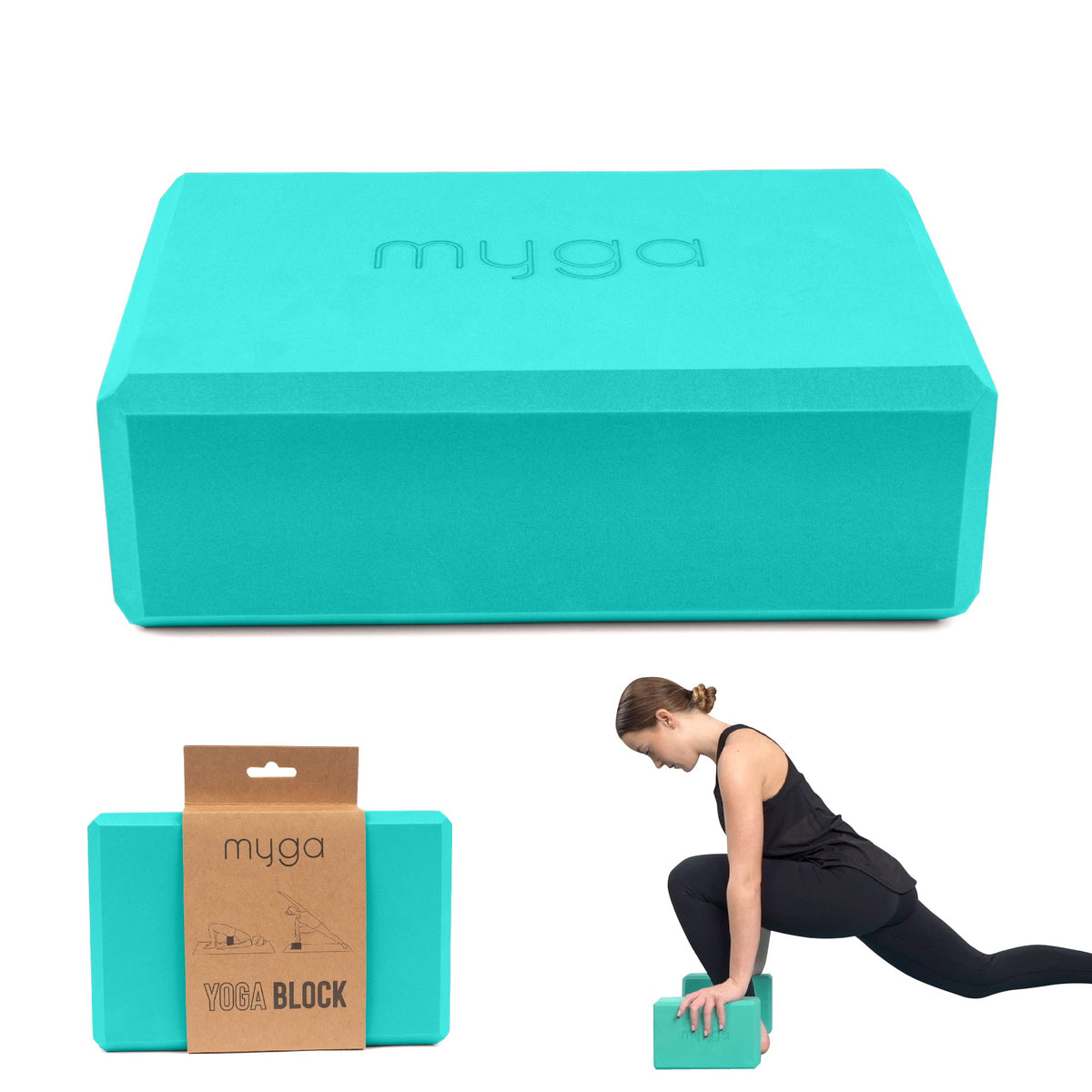 MYGA Yoga Block,Lightweight EVA Foam Yoga Brick,High Density Non-Slip Block for Yoga Poses, Pilates, Balance and Flexibility