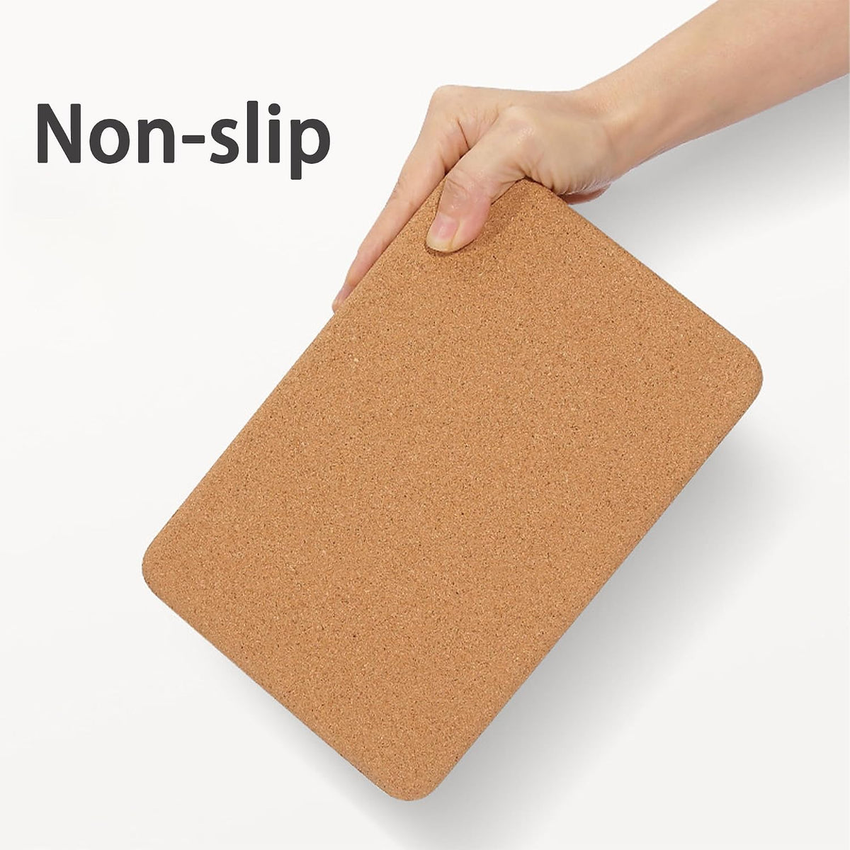 Cork Yoga Block 2 Pack for Pilates 9"x6"x4" Non-Slip & High Density