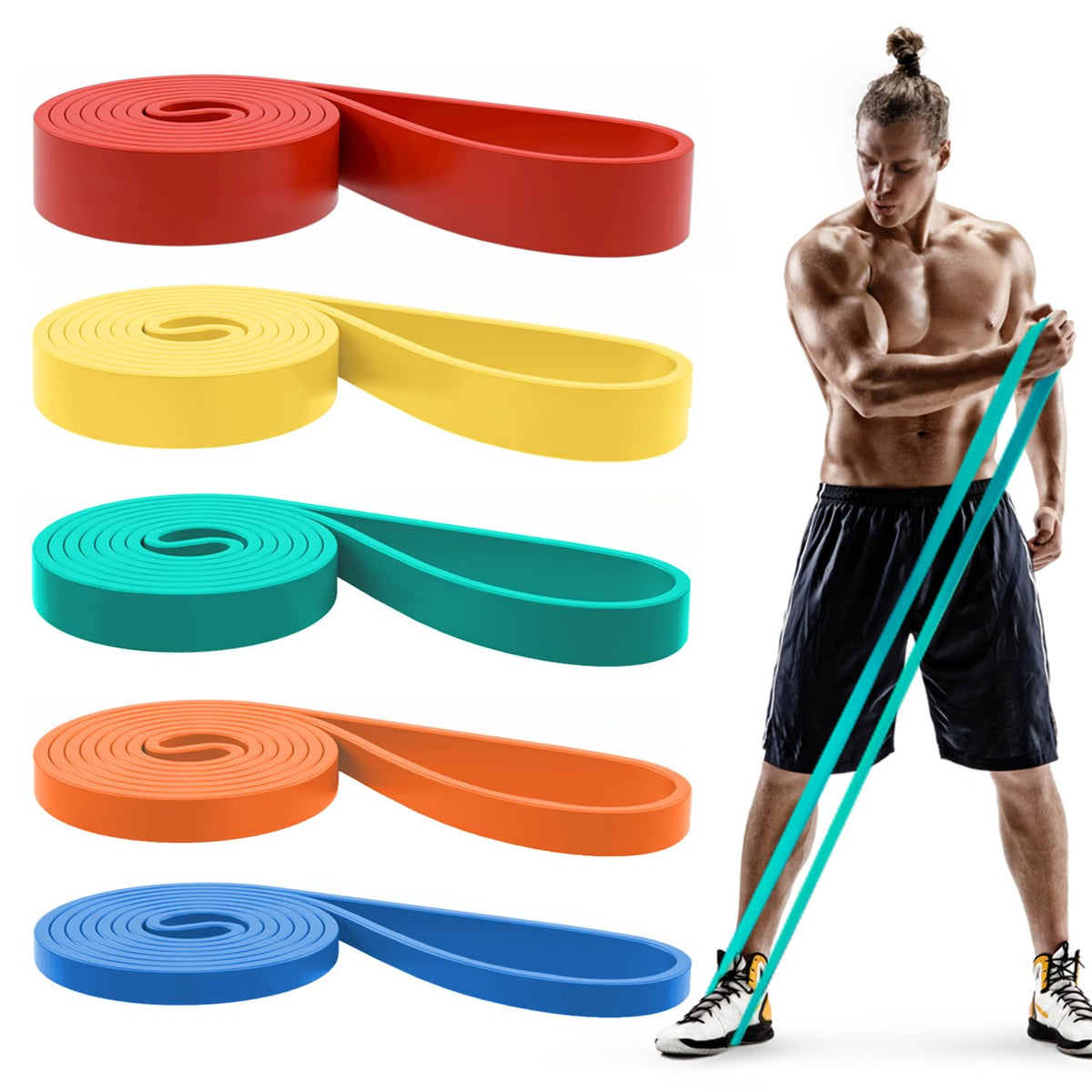 Pull Up Bands, Resistance Bands Set, Exercise Workout Bands for Men & Women, Ideal for Body Stretching, Physical Therapy and Muscle Training
