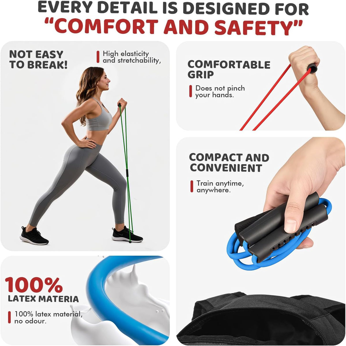 HPYGN Resistance Bands, Figure 8 Exercise Bands for Women Men, 8 Shaped Resistance Bands for Arms, Chest Expander, Yoga Gym Fitness Pulling Rope 8 Word Elastic for Exercise Muscle Training Tubing