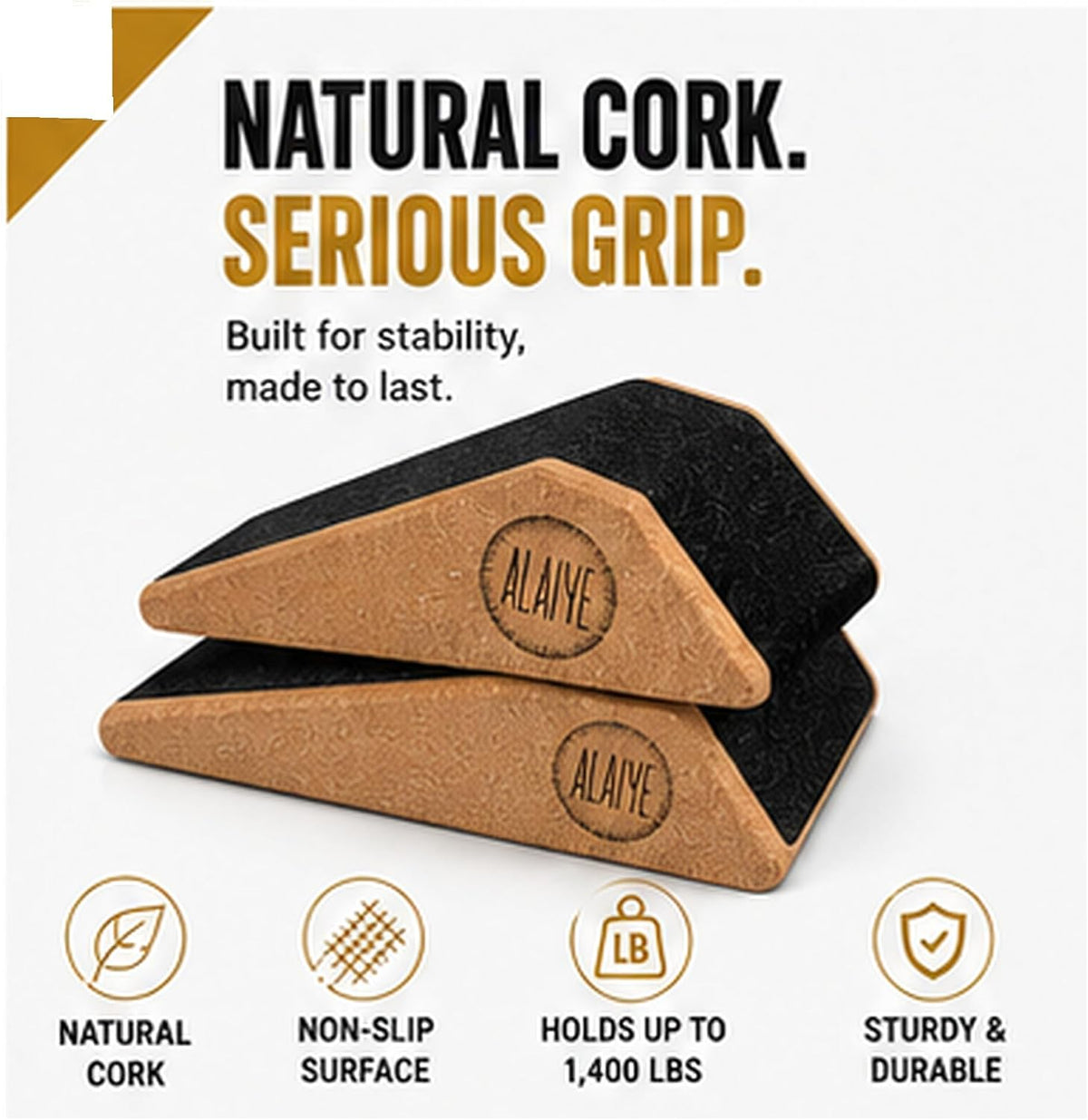 Squat Wedge Blocks (Set of 2) – Non-Slip Slant Boards for Lower Body Workouts Ankle and Calf Stretching - Yoga Blocks, Designed to Elevate Heels and Squat Support - Includes Carry Bag