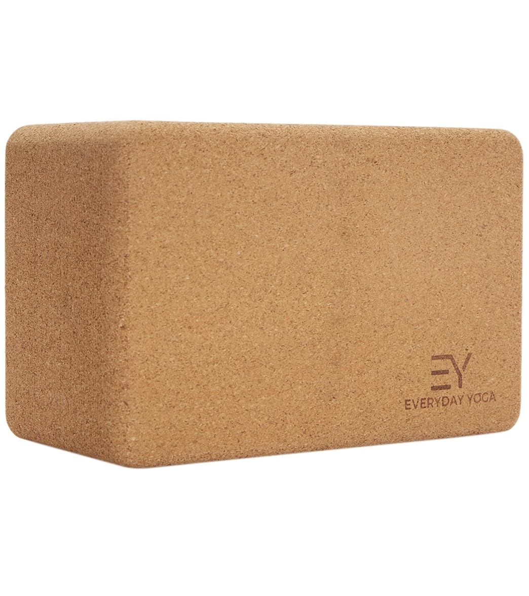 Everyday Yoga Premium Cork Block, Natural Cork, 3in/4in/5in Thick, 1 Block