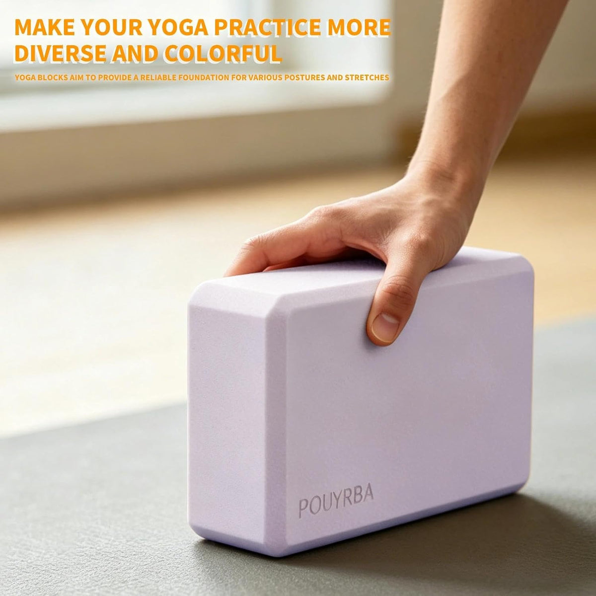 2-Pack Yoga Blocks, High-Density 9"x6"x3" Yoga Brick Foam Blocks, Non-Slip Exercise Blocks for Yoga, Pilates, Stretching and Meditation – Lightweight Yoga Props for Home Gym & Studio