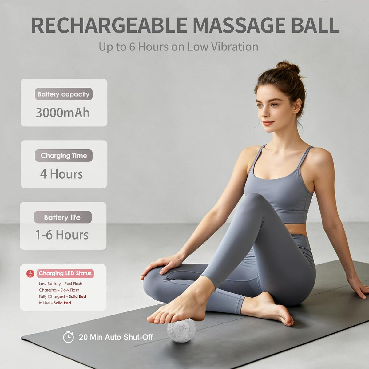 Heating Vibrating Massage Ball with 7 Modes & Memory Function