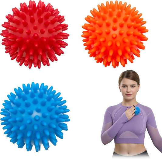 3PCS Spiky Massage Balls Set, Soft Foot Massage Ball For Muscle Relaxation