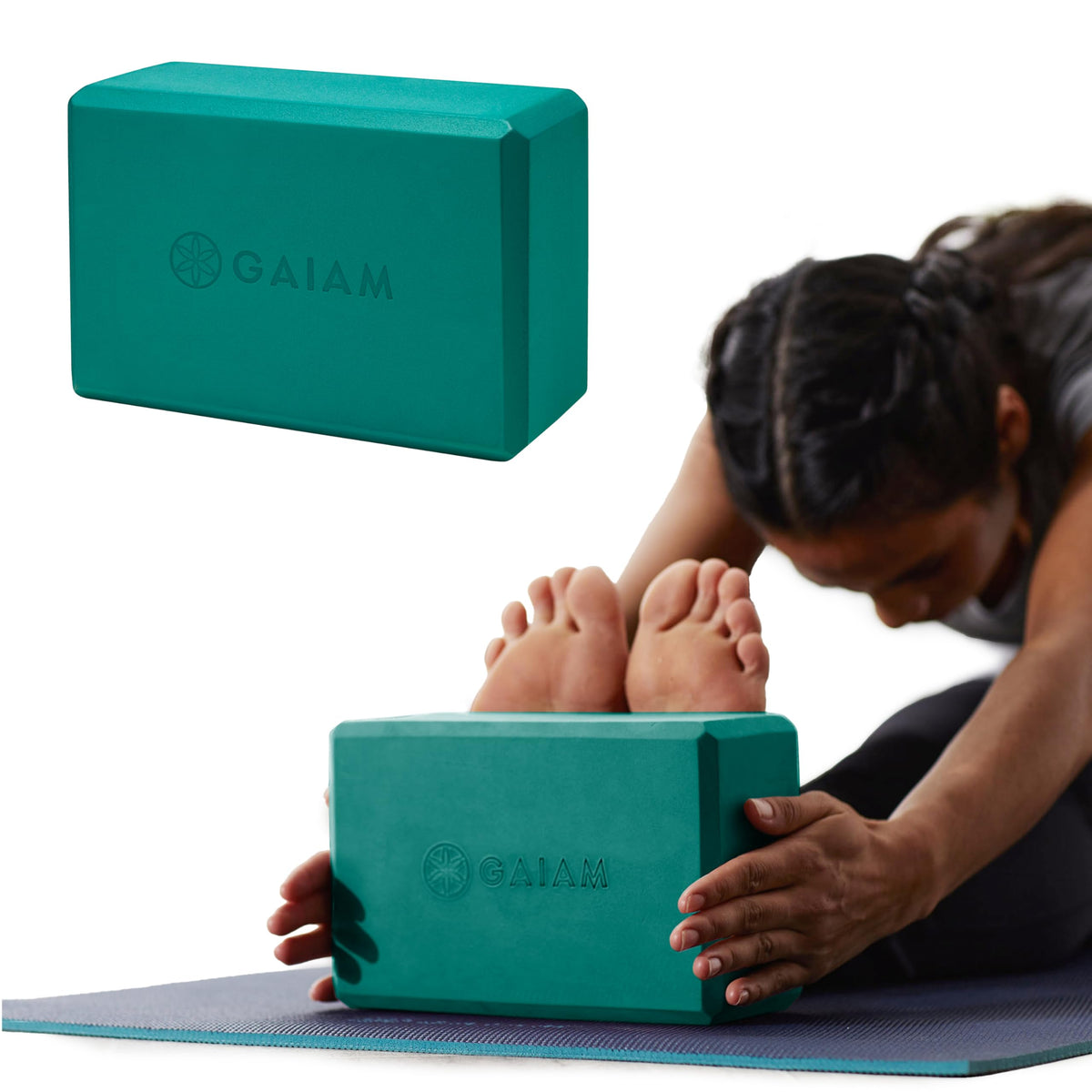 Gaiam Yoga Block - Supportive Latex-Free Eva Foam - Soft Non-Slip Surface with Beveled Edges for Yoga, Pilates, Meditation