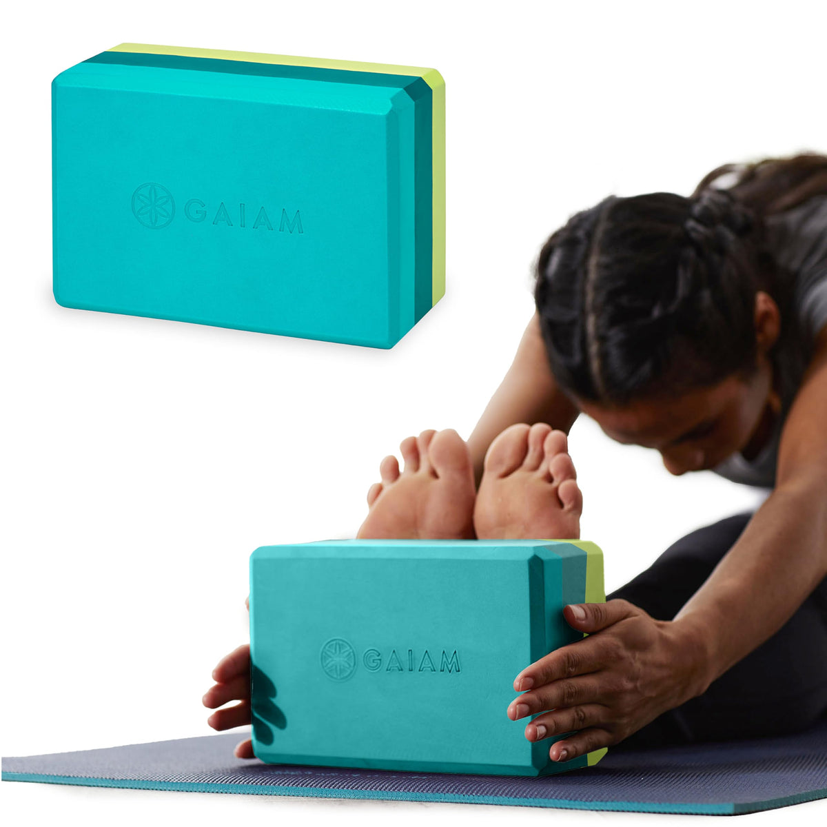 Gaiam Yoga Block - Supportive Latex-Free Eva Foam - Soft Non-Slip Surface with Beveled Edges for Yoga, Pilates, Meditation