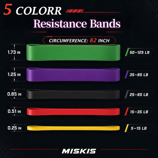 Resistance Bands for Working Out, 5-Level Pull Up Assistance Bands Set