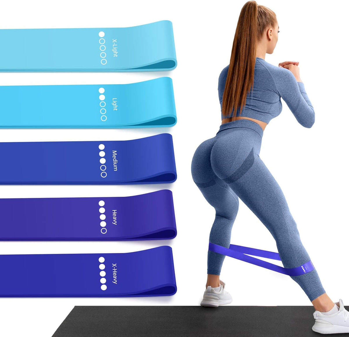 Resistance Bands for Working Out, 5 Levels Exercise Bands Set