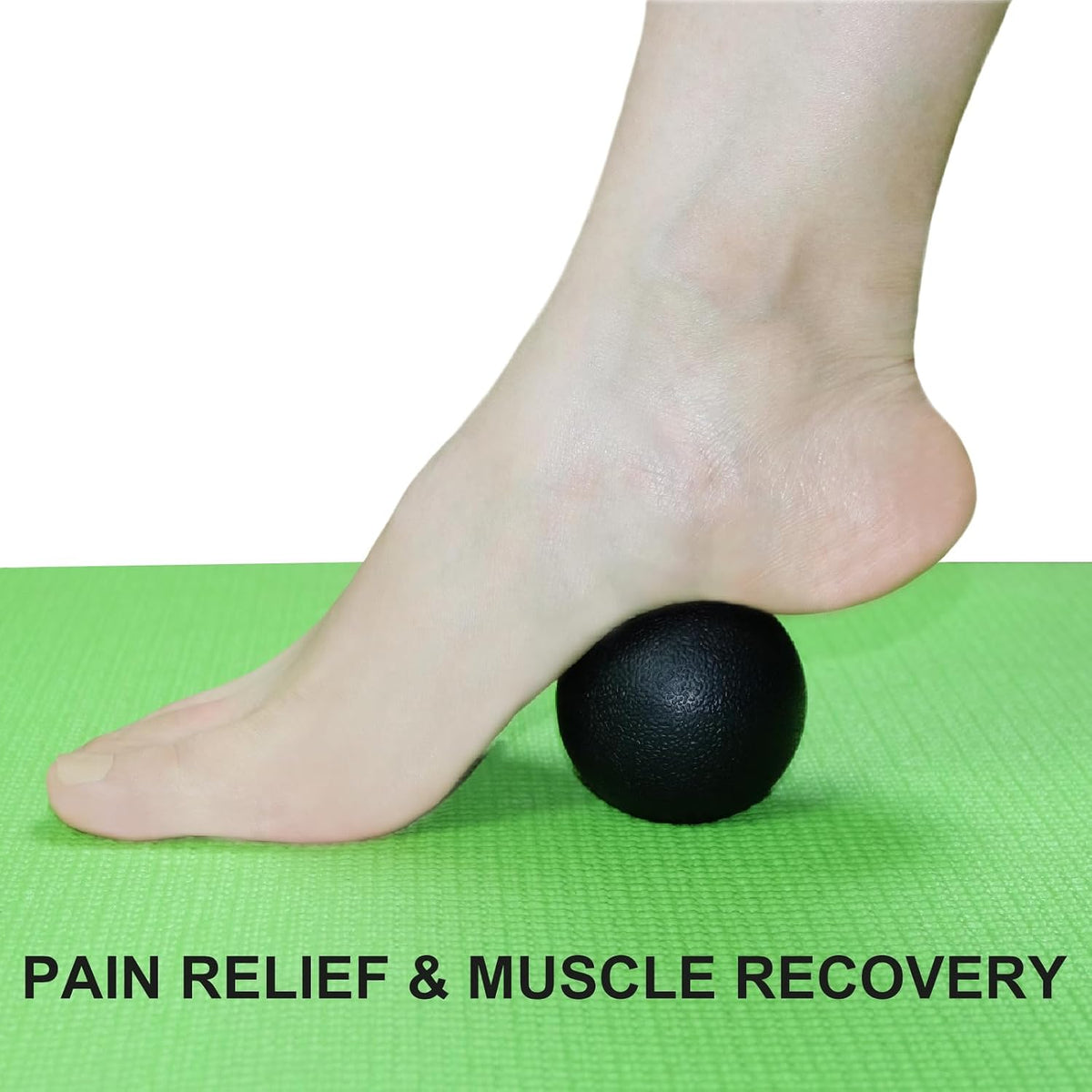 SIMPLECOOL Hard Massage Ball Lacrosse Ball Size Fascia Balls, 2 Pack, Black