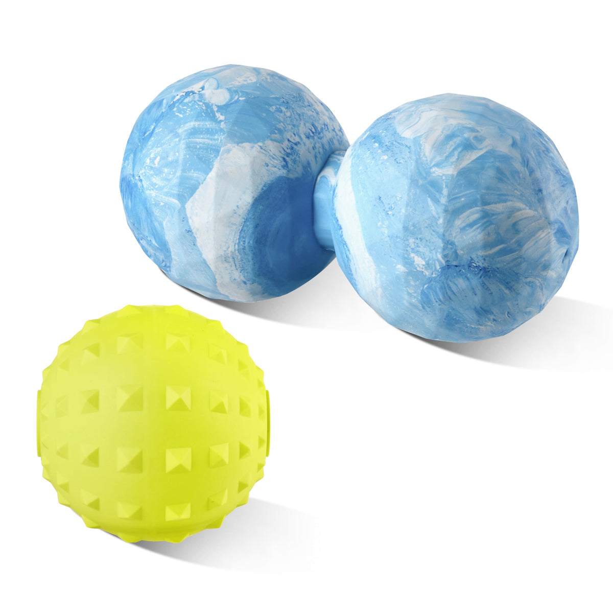 Massage Lacrosse Balls 2 Pack, Rubber Trigger Point Therapy Balls for Deep Tissue Myofascial Release, Plantar Fasciitis & Muscle Soreness Relief, Portable Pain Relief Tool (Purple and Blue)