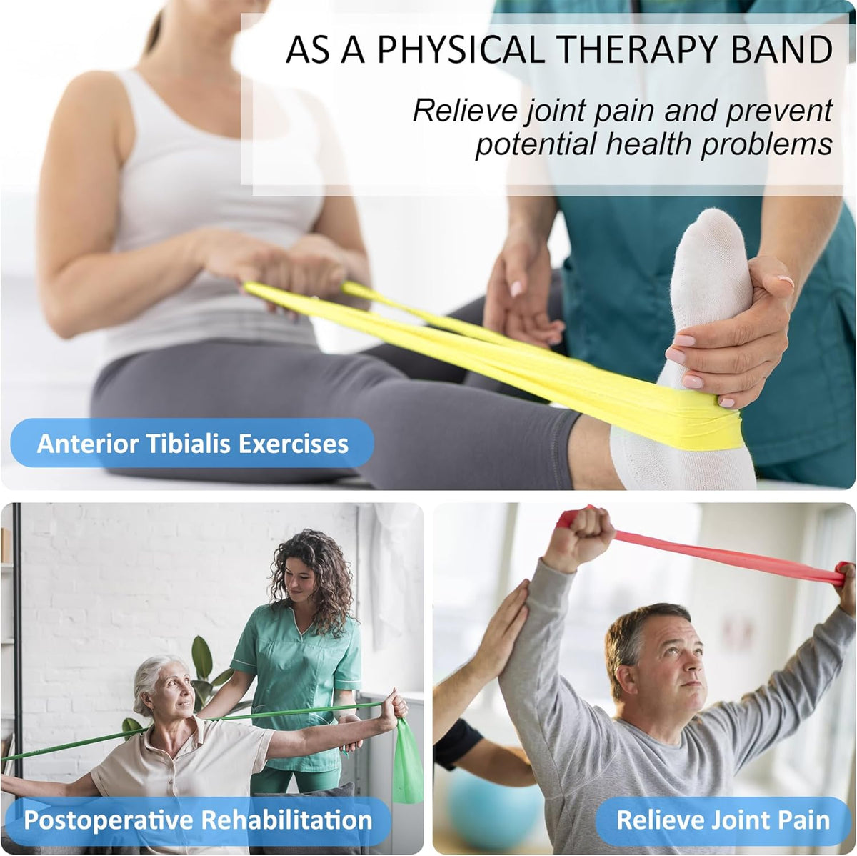 Resistance Bands Set for Physical Therapy, Rehab, Yoga and Pilates