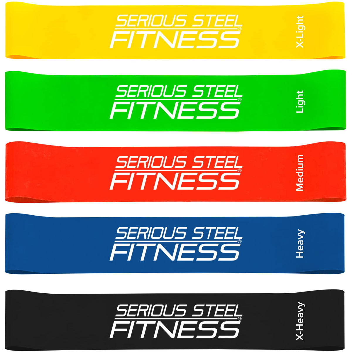 Serious Steel Fitness Mini Resistance Loop Bands | Rehab and Prehab Stretch Bands | 12" Exercise Workout Bands (Sets of 5 Pack and Sets of 10 Pack Trainer Options Available!)