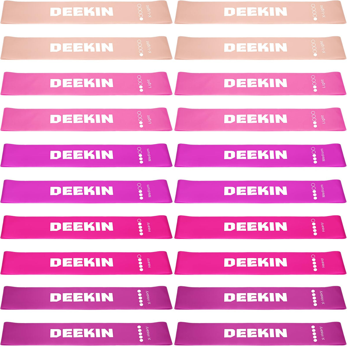 DEEKIN 20 Pcs Resistance Bands Resistance Loop Exercise Bands Exercise Equipment Elastic Drag Ring for Women and Men Home Fitness, Gym, Yoga