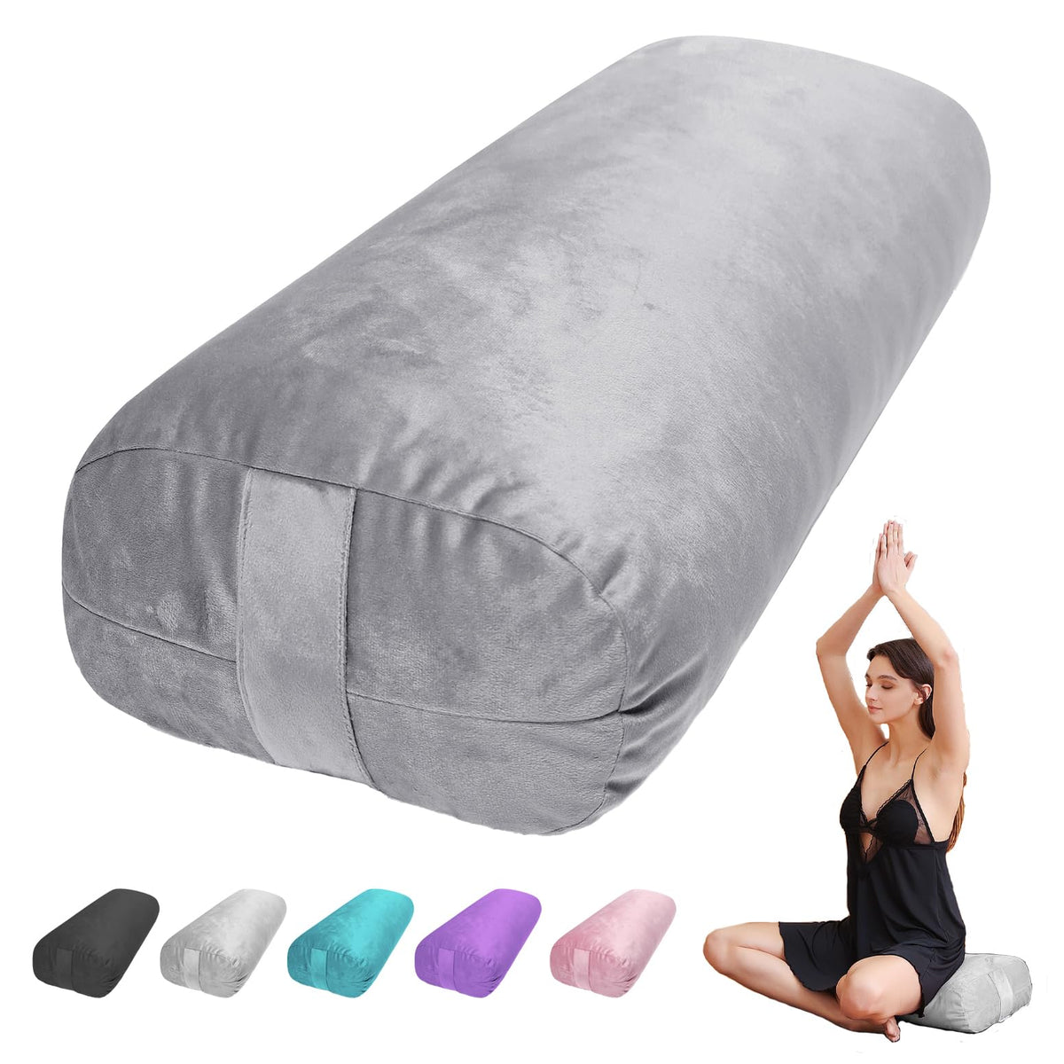 Yoga Bolster Pillow for Restorative & Yin Yoga, Meditation Cushion