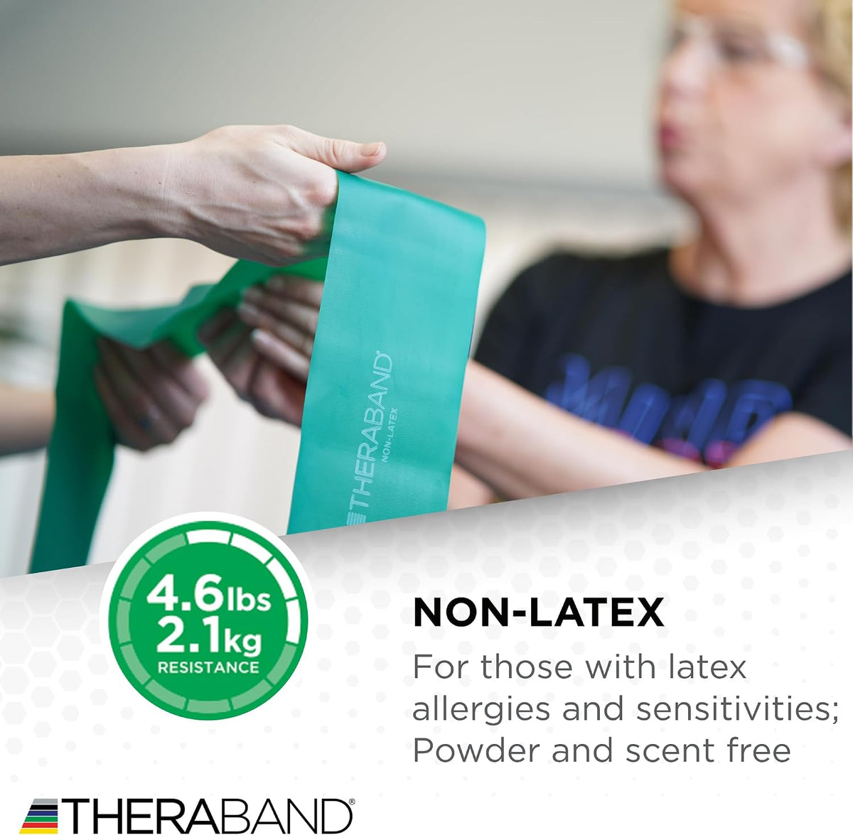 THERABAND Resistance Bands Set, Elastic Bands for Exercise & Physical Therapy, Strength Training for Upper & Lower Body Fitness