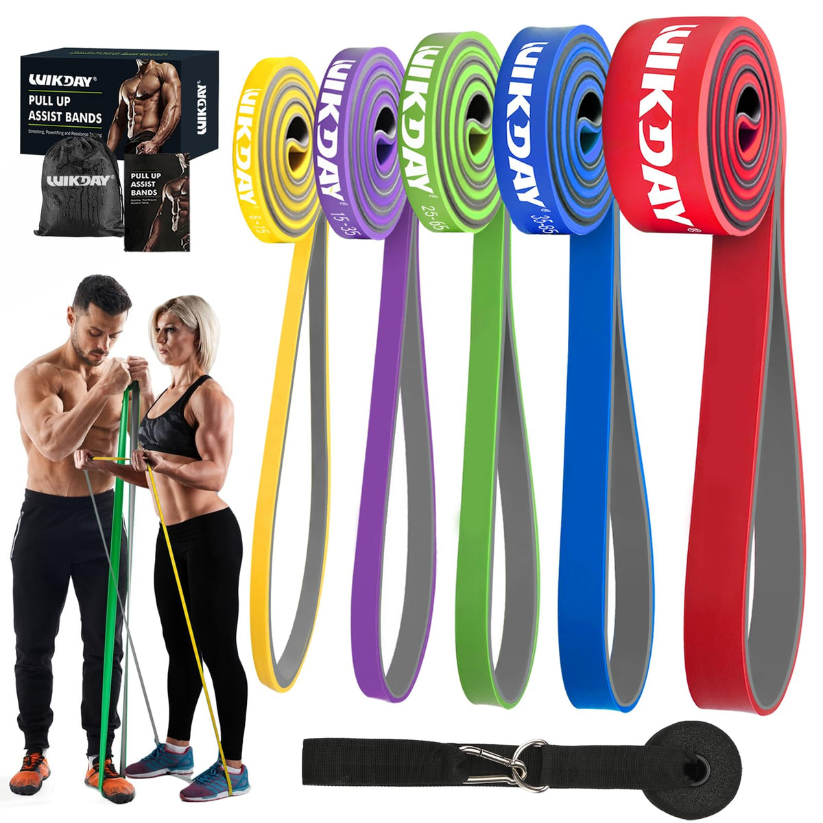 WIKDAY Resistance Bands for Working Out with Door Anchor