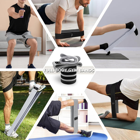 Exercise Bands, 3 Levels Fabric Resistance Bands for Working Out, Workout Bands Resistance for Women & Men, Multi-Colored Fabric Booty Bands for Leg Strength Training, Rehab, Yoga