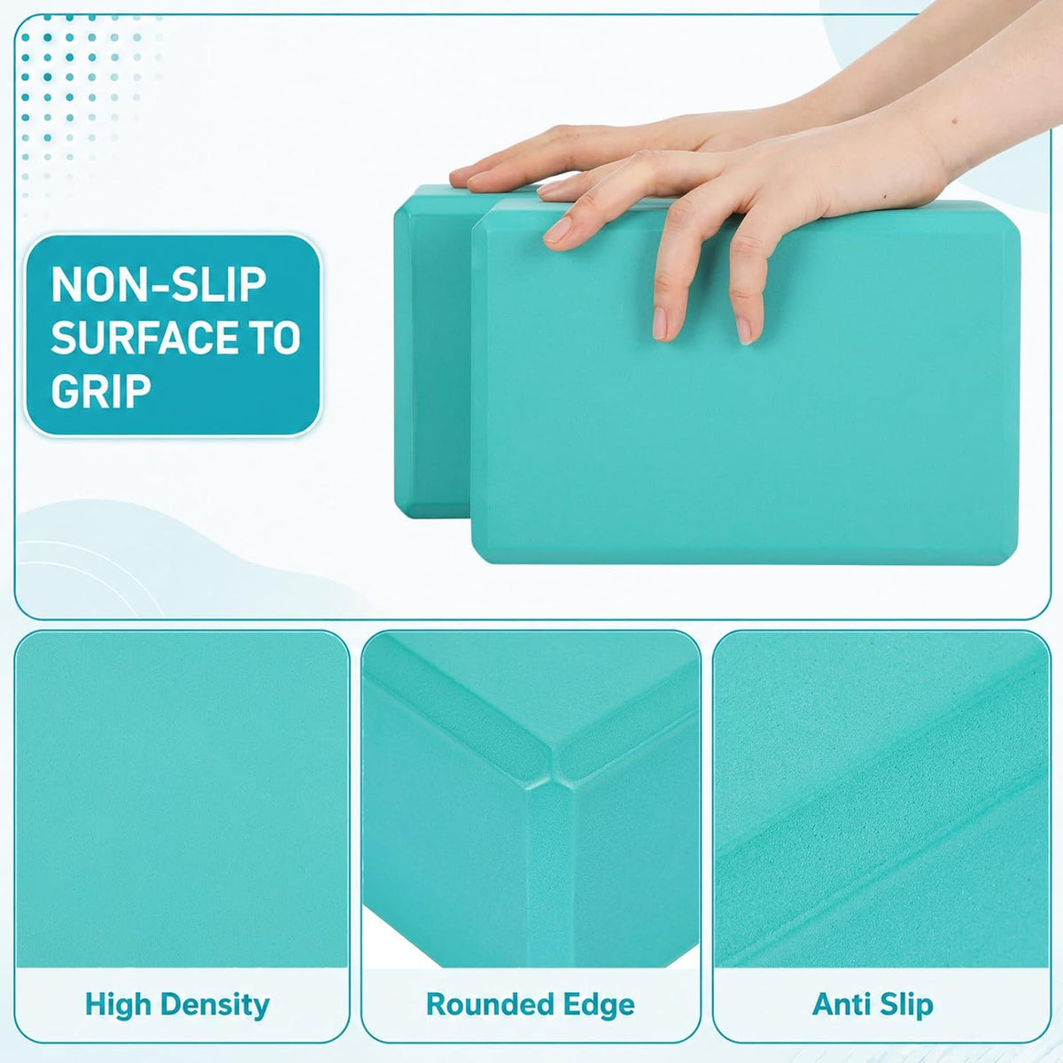 Wettarn 6 Pack EVA Yoga Blocks Bulk, Non Slip Pilates Brick