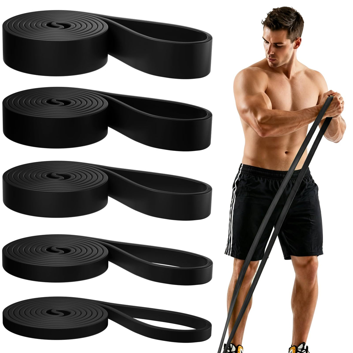 Resistance Bands for Working Out，Pull Up Assistance Bands Set, Unisex Exercise Bands for Home and Gym Workouts, Full Body Workouts, Stretching and Physical Therapy