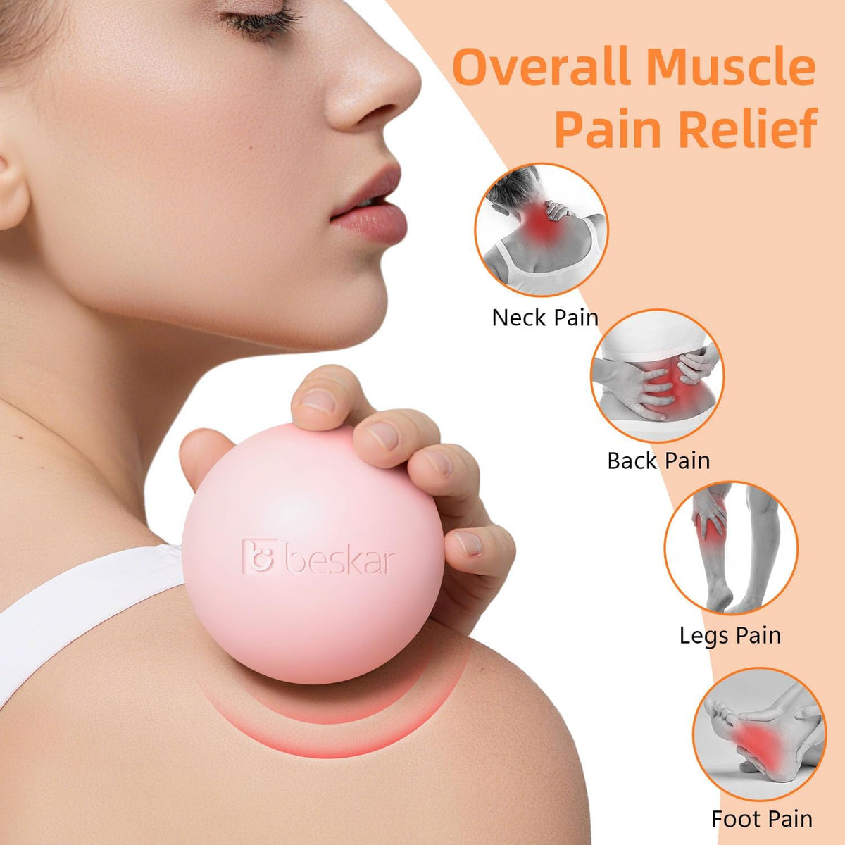 Massage Lacrosse Ball for Myofascial Release, Trigger Point Therapy