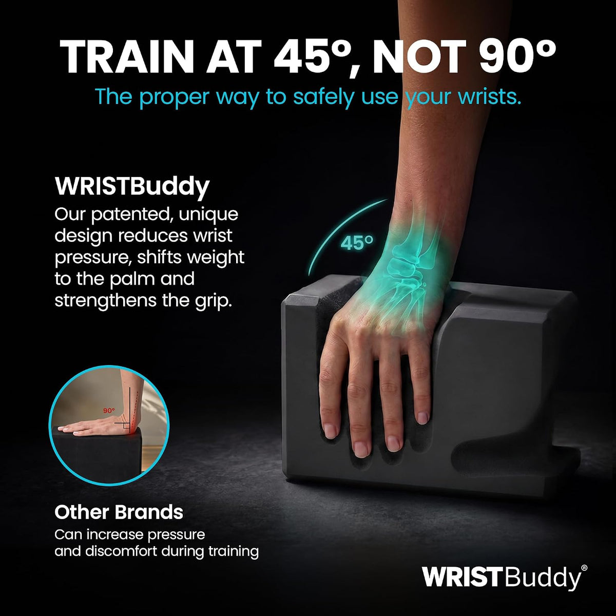 WRISTBuddy® Yoga Blocks 2 Pack, High Density Non-Slip, Hand-Shaped Design