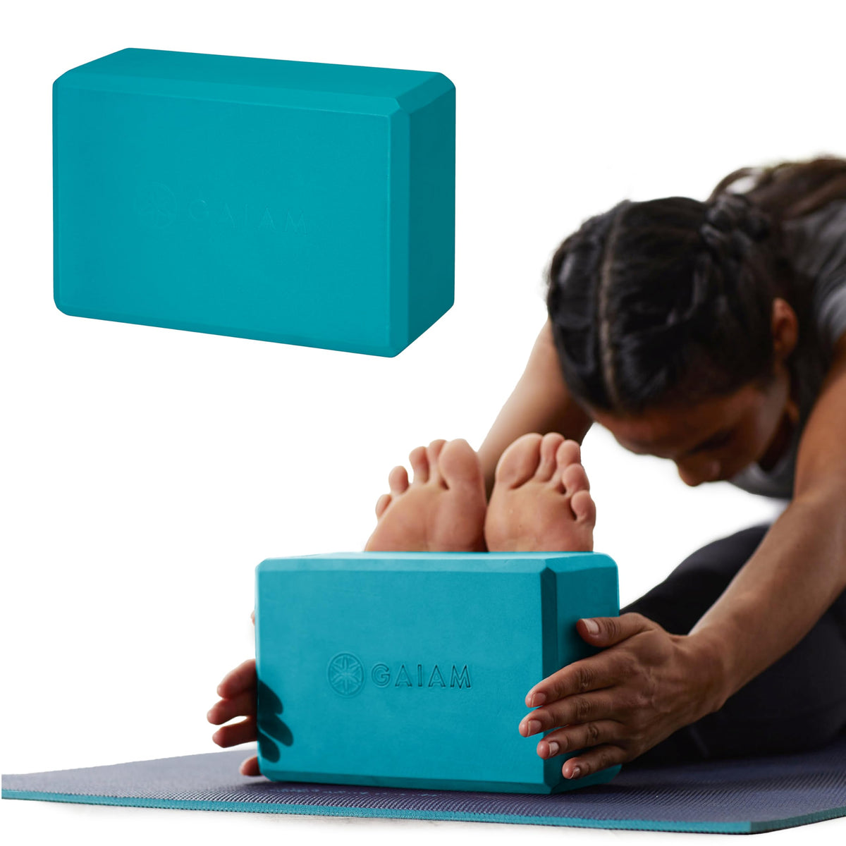 Gaiam Yoga Block - Supportive Latex-Free Eva Foam - Soft Non-Slip Surface with Beveled Edges for Yoga, Pilates, Meditation