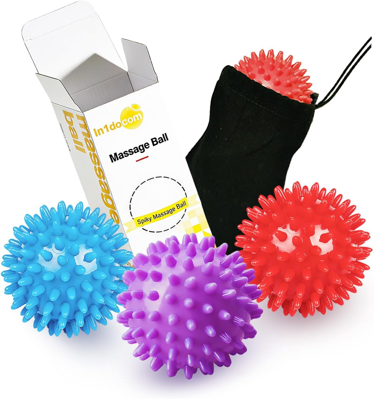 3-Pack Massage Balls for Office Workers with Different Hardness for Daily Muscle Relief
