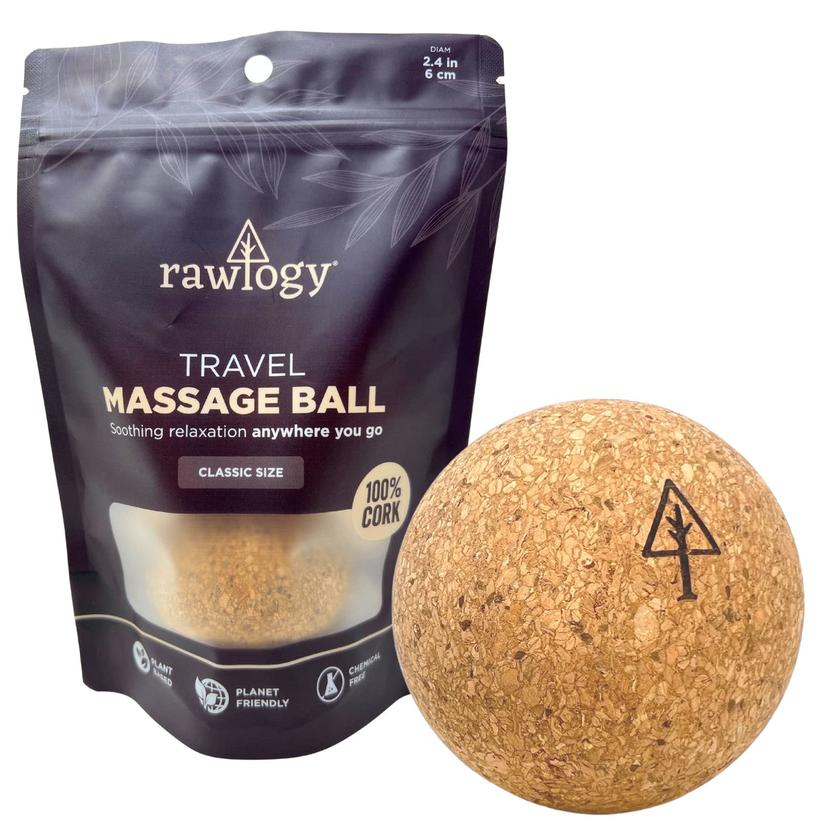 Travel Cork Massage Ball | Lightweight, Sustainable Alternative to Lacrosse Ball for Muscle Pain Relief (1.9 Inch (Pack of 1), Sanded Cork)