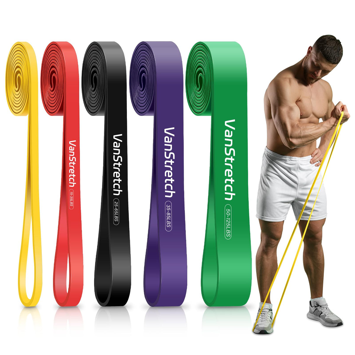 Resistance Bands for Working Out,5-Level Elastic Exercise Bands