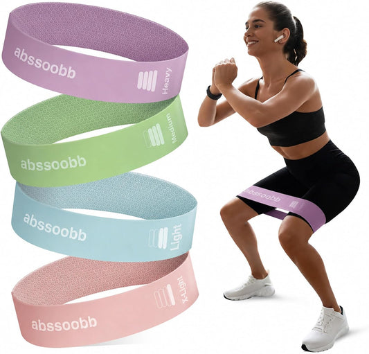 Silicone Mini Resistance Bands, 4-Pack Exercise Loop Bands